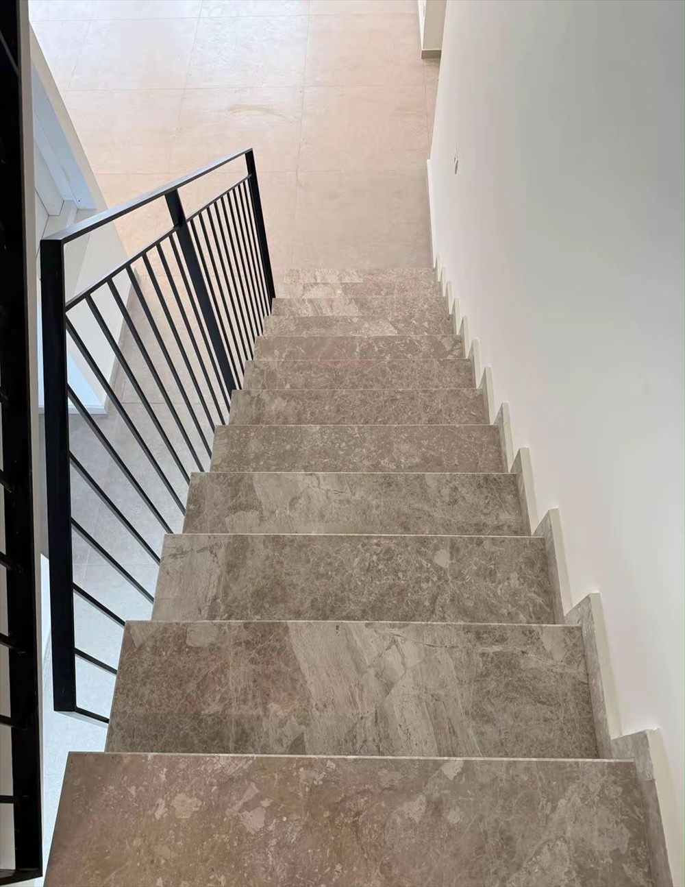 The same staircase clean and gleaming after OB-CLEAN